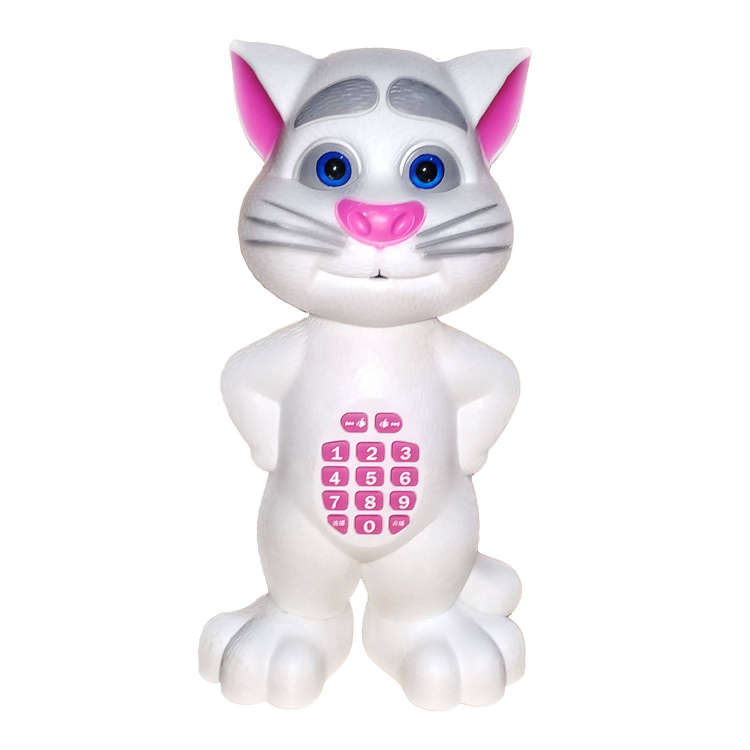 Battery Operated Intelligence Talking Tom Wonderful Voice with Button-White (12")