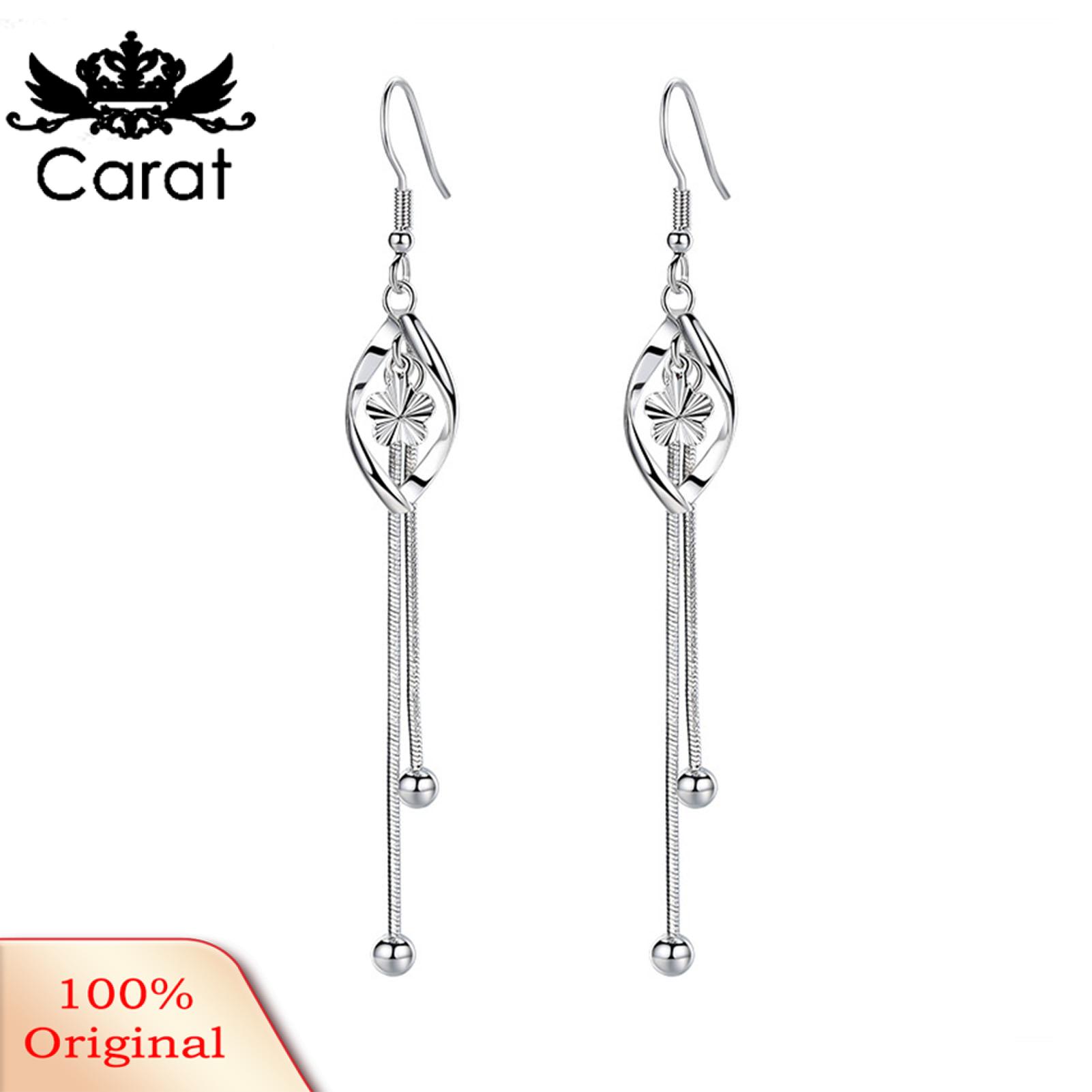 Carat High Polished Earrings Exquisite Hollow Flower Tassel Earrings for Women Lightweight Dangle Earrings for Prom Cocktail Party Dating Anti-slip Ear Jewelry Lightweight Earrings