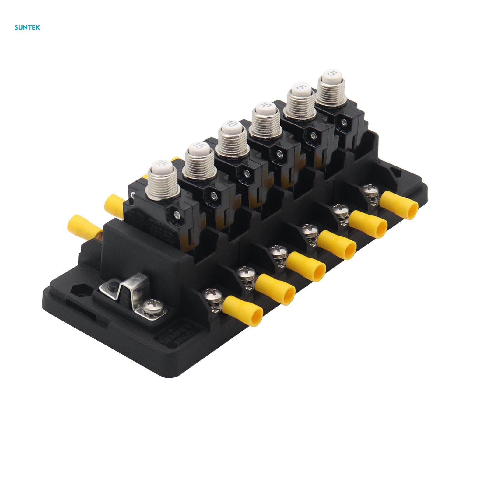 Circuit Breaker Panel Overload Protection 6 Input 6 Output Car Circuit Protector for Truck Car. 