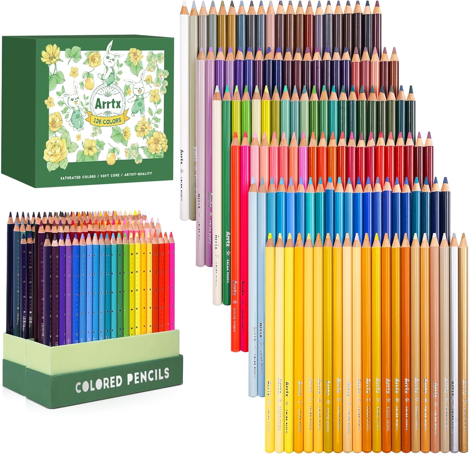 Arrtx 72/126 Colored pencils Soft Core Leads High-Lightfastness Rich Pigments Drawing Pencils for Coloring Sketching minghao