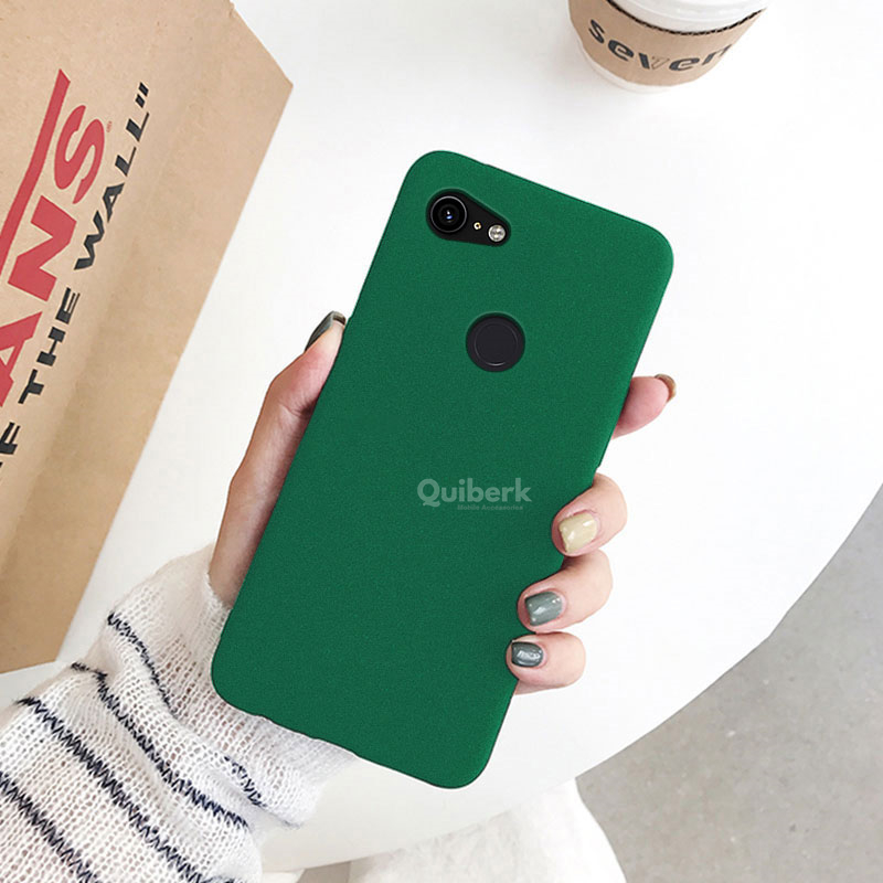 Quiberk for Google Pixel 3 XL Shockproof Anti-Slip Soft TPU Sandstone Matte Back Case Cover. 