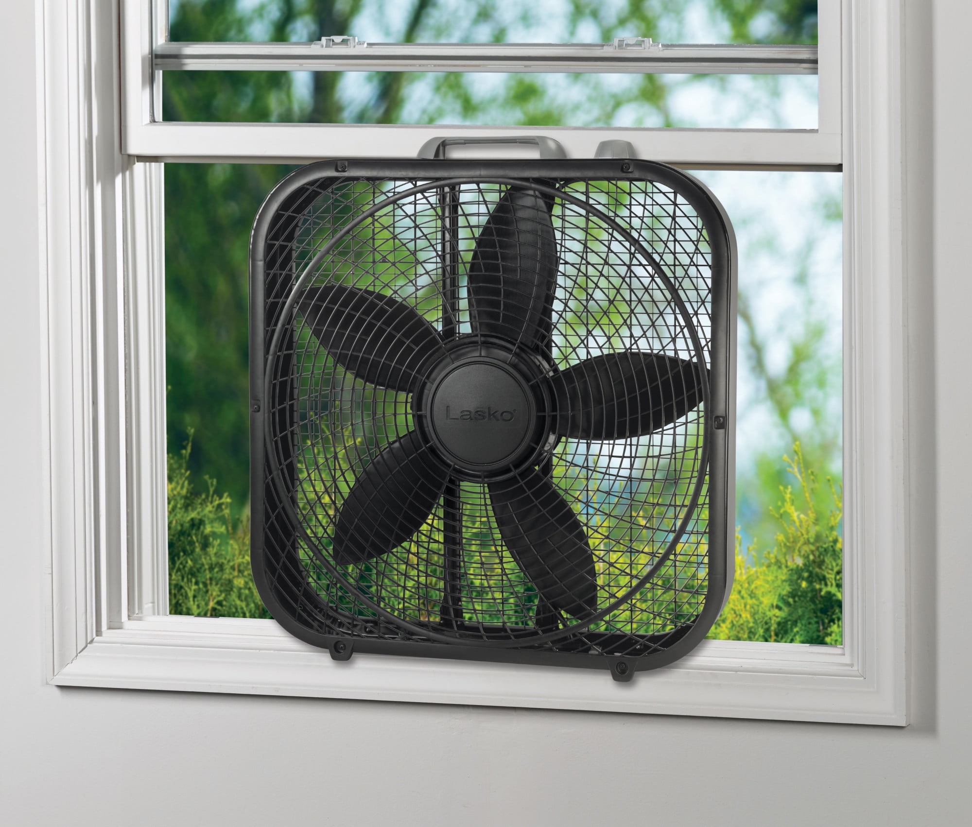 Lasko Cool Colors 20 Weather Resistant Box Fan, with 3-Speeds, 22 H, Black, B20301, New. 