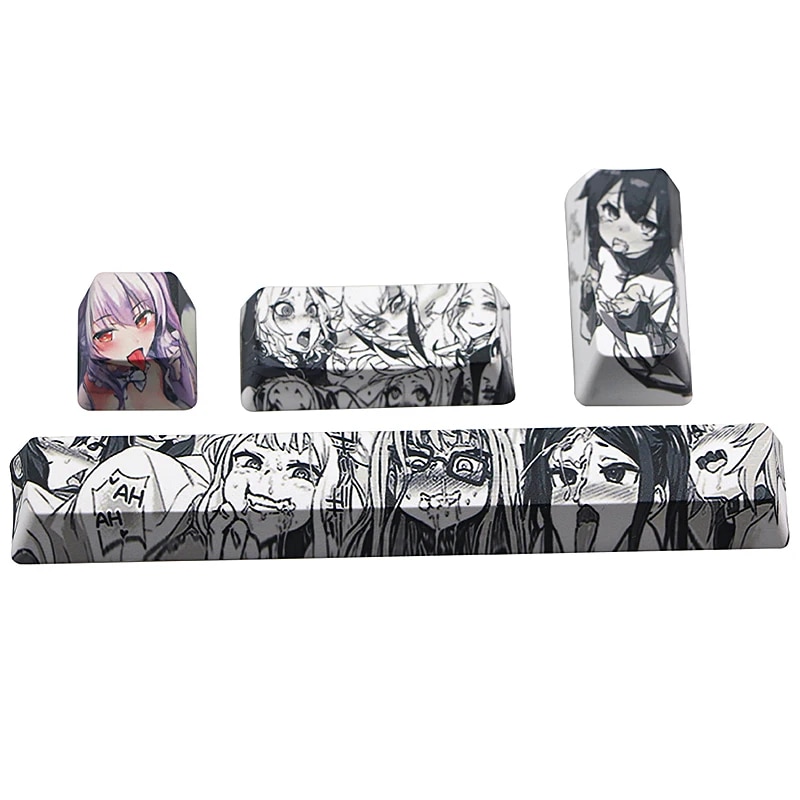 PBT Five sides Dye-subbed Ahegao keycap Space bar 6.25U Entre keys OEM profile Keycap for diy mechanical keyboard Japanese Anime. 