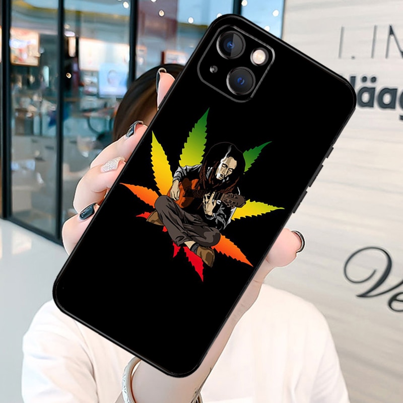 Bob Marley Phone Case on For iPhone 13 12 11 14 15 Pro Max 8 7 Plus SE 2020 XR X XS MAX Soft Back Cover. 