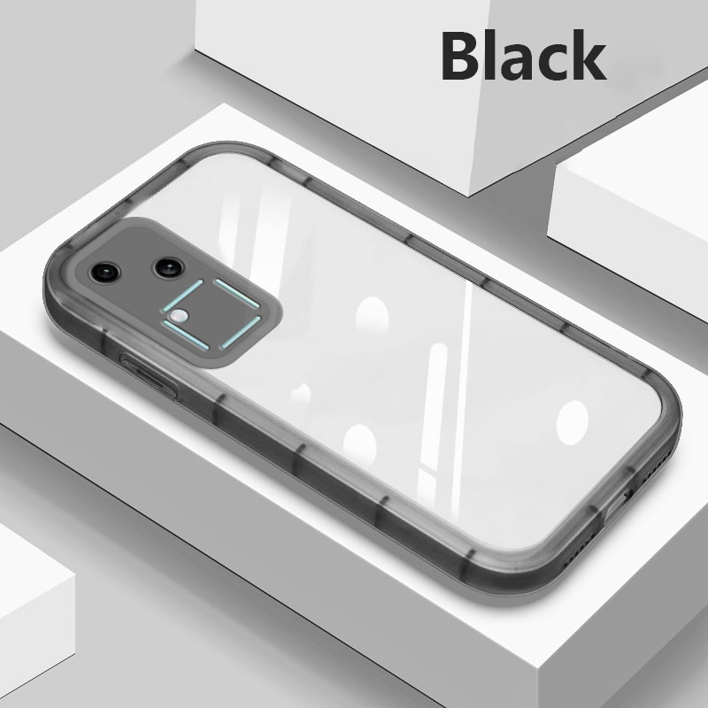 Tokifu for VIVO V30 Cover TPU silicone lens all inclusive fall proof Shockproof Solid Color Macaron Oval Lens Protection Phone back Case