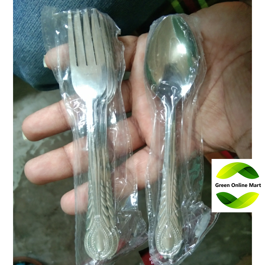 Stainless Steel Spoon Set 24-Pieces (Tea Spoon 12-Pieces Fork Spoon  12-Pieces)