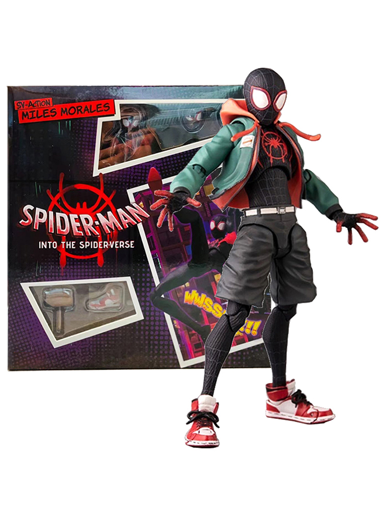 Sv Action Spiderman Miles Morales Action Figure Collection Sentinel Marvel Spider-Man Into the Spider Verse Figures Model Toys. 