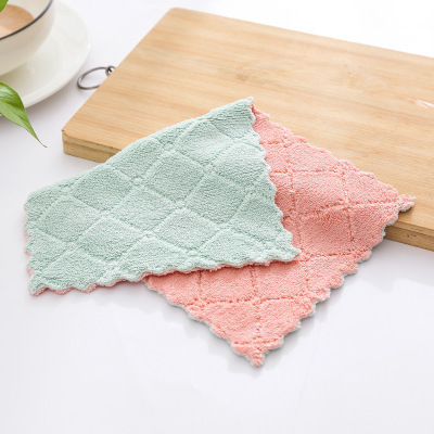 (New)oft Thickened Aborbent Dihwahing Rag Kitchen Cleaning Dih Towel Non-tick Oil Dihcloth