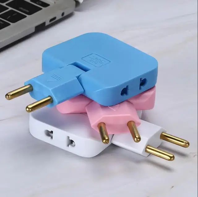 3 in 1 Mutli Plug Travel Adapter Socket (3 Power Socket) High Power EU Bangladesh Standard 180° Rotating Coverter Socket AC Adapter. 