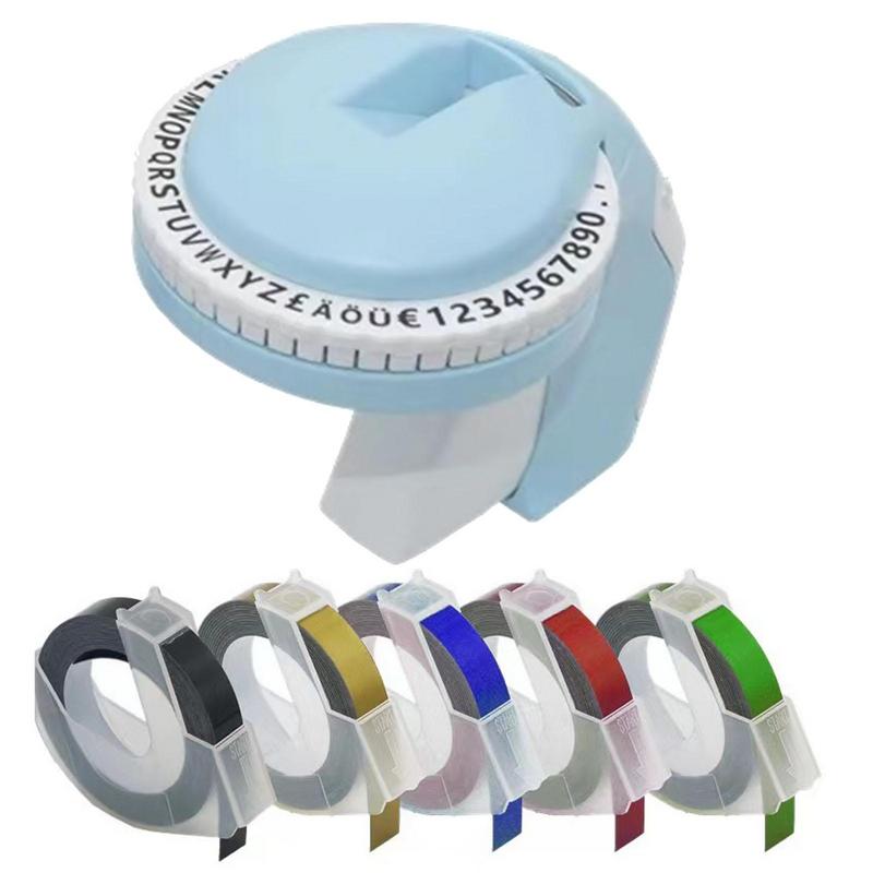 Embossed Label Printer Writer 3D Embosser Handheld Label Machine Pre-Cut Partitions Embosser Label Makers For Easy Use Ideal For MuXiaRe