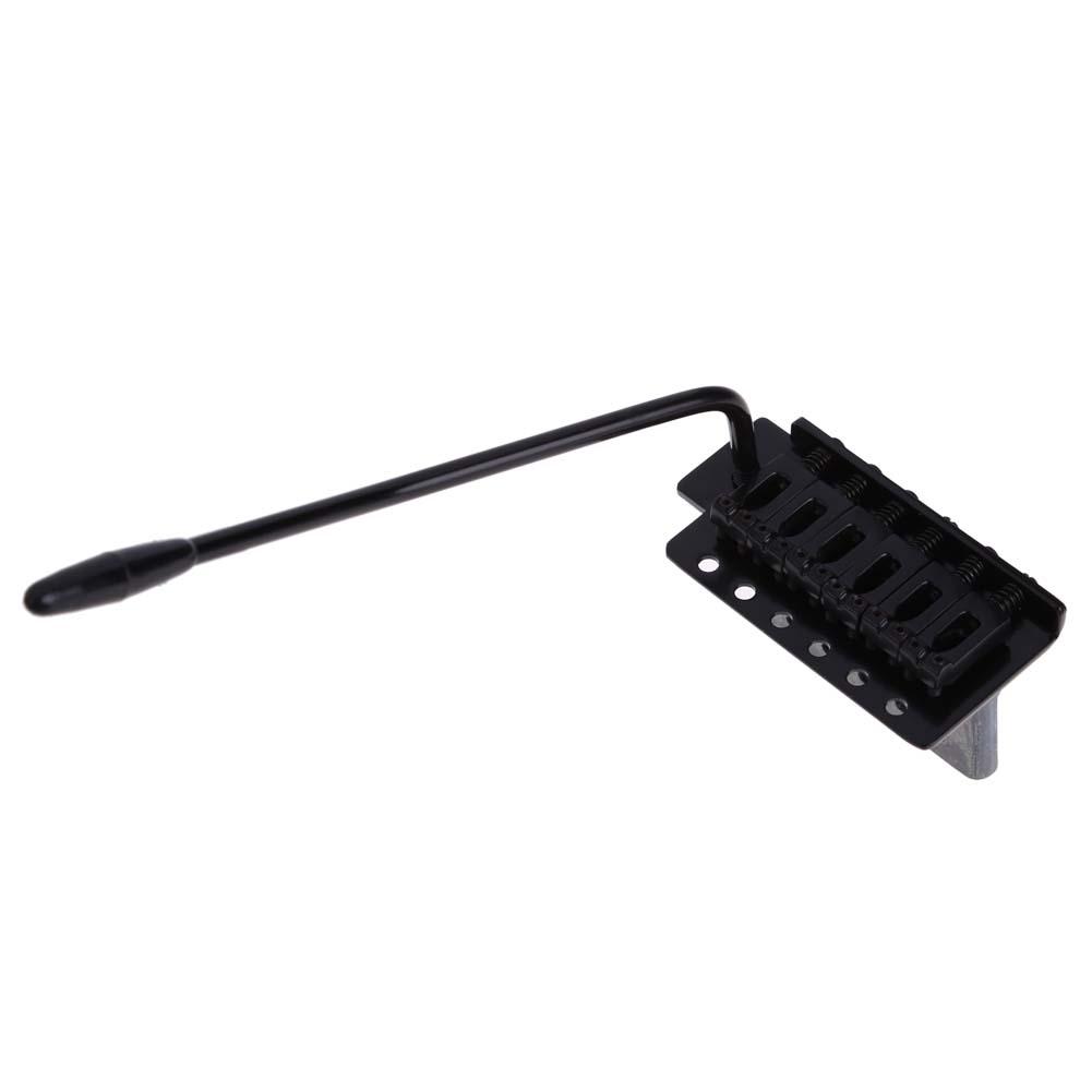 Black Electric Guitar Tremolo Bridge With Bar New 1 Set 6 Strings Parts. 