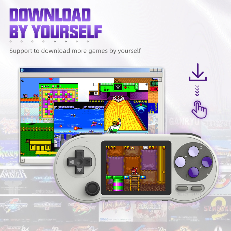 SF2000 Portable Handheld Game Console 3 Inch IPS Retro Video Game Player Built-in 6000 Games For SFC FC GBA Kid Gift AV Output.