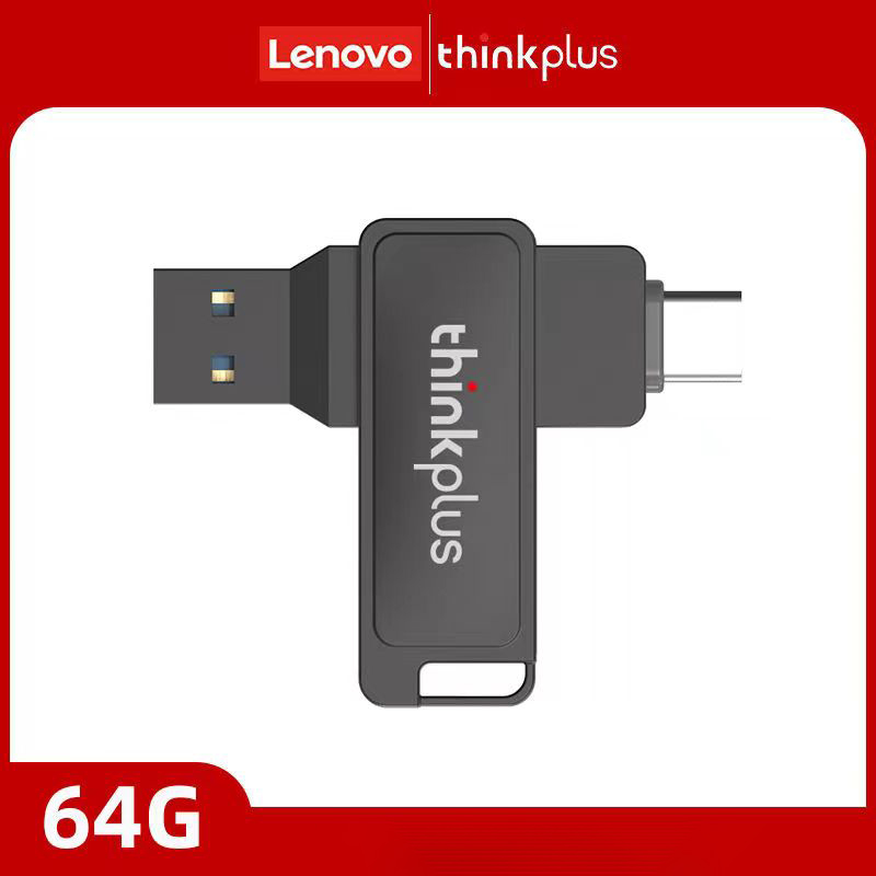 Lenovo thinkplus MU233 256GB 128GB 64GB 32GB USB3.2+Type-C Dual-port U Disk Rotatable Metal USB Flash Drive High-speed Transmission U disk. 