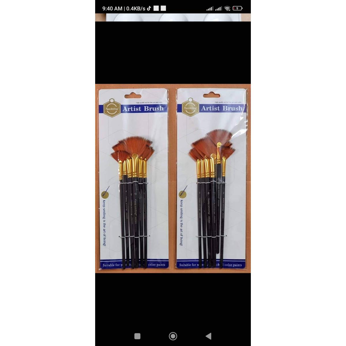 06 Piece Nylon Hair Artist Brushes
