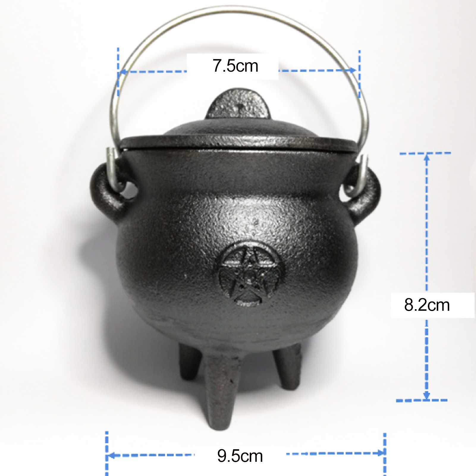 Witch Burning Pot Portable Mini Cast Iron Cauldron for Halloween Decor Incense Burning Heat-resistant Witch Pot with Lid Perfect Party Decoration Halloween Ornament. 