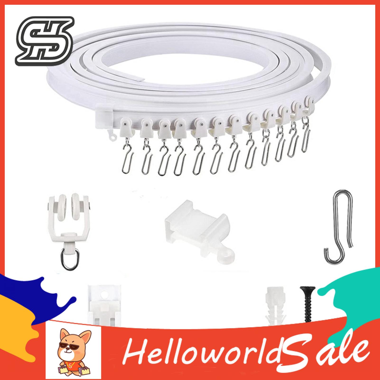 Hospital Bed Partition Curtain Track Flexible Ceiling Curtain Track System for Easy Room Divider Installation 1/3/5m Lengths Smooth Sliding Ideal for Rvs Bay Windows Complete Kit Included Bendable. 