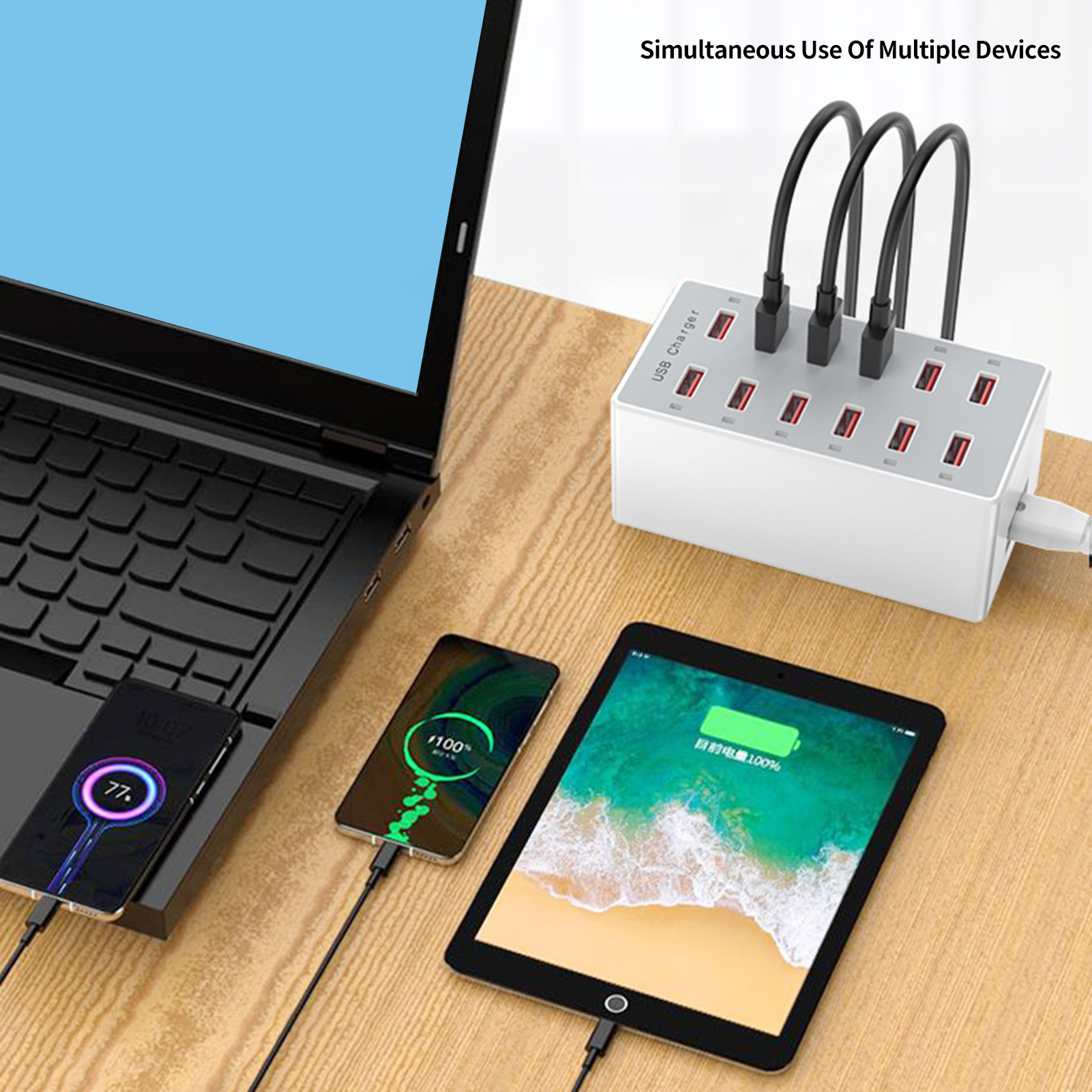 USB Row Socket Double Cooling Multi 12 Port USB Power Station. 