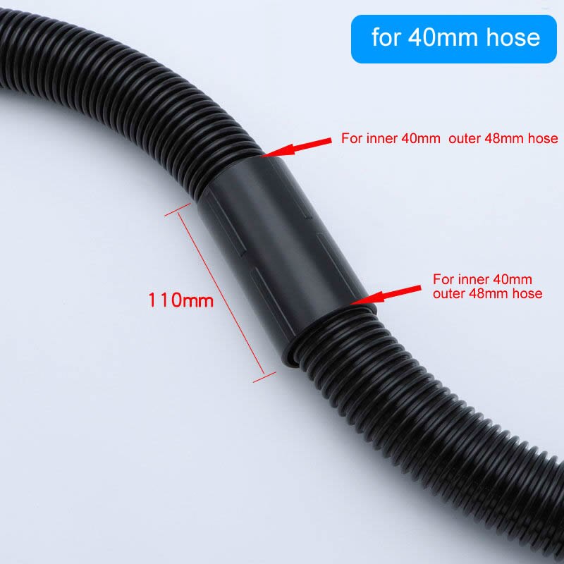 Threaded hose inner 40mm outer 48mm extension connector two-way connector Vacuum cleaner hose accessories. 