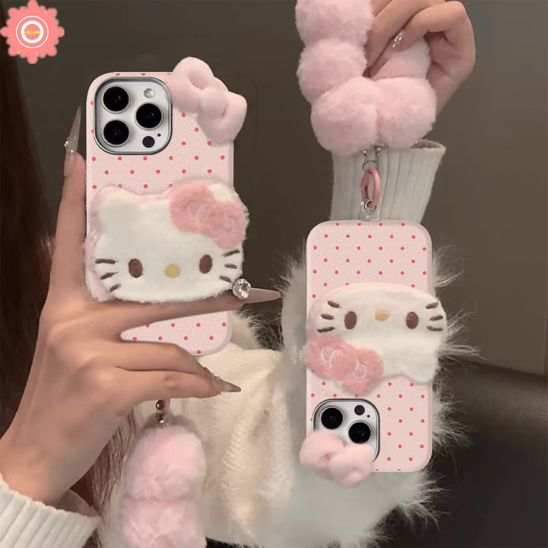 Luxury Bracelet Case for Realme C15 C65 Note 60 50 C63 C53 C67 C35 C61 C51 C17 C11 C25 C31 C30 C55 C25Y C20 C21Y C21 C3 5i 5s 5 7i 12 11 6i Narzo 50 20 Cute Kitten Wave Point Case