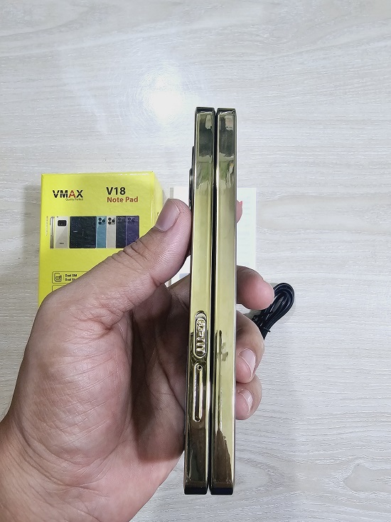 Vmax V18 Notepad Fold Phone With Warranty. 