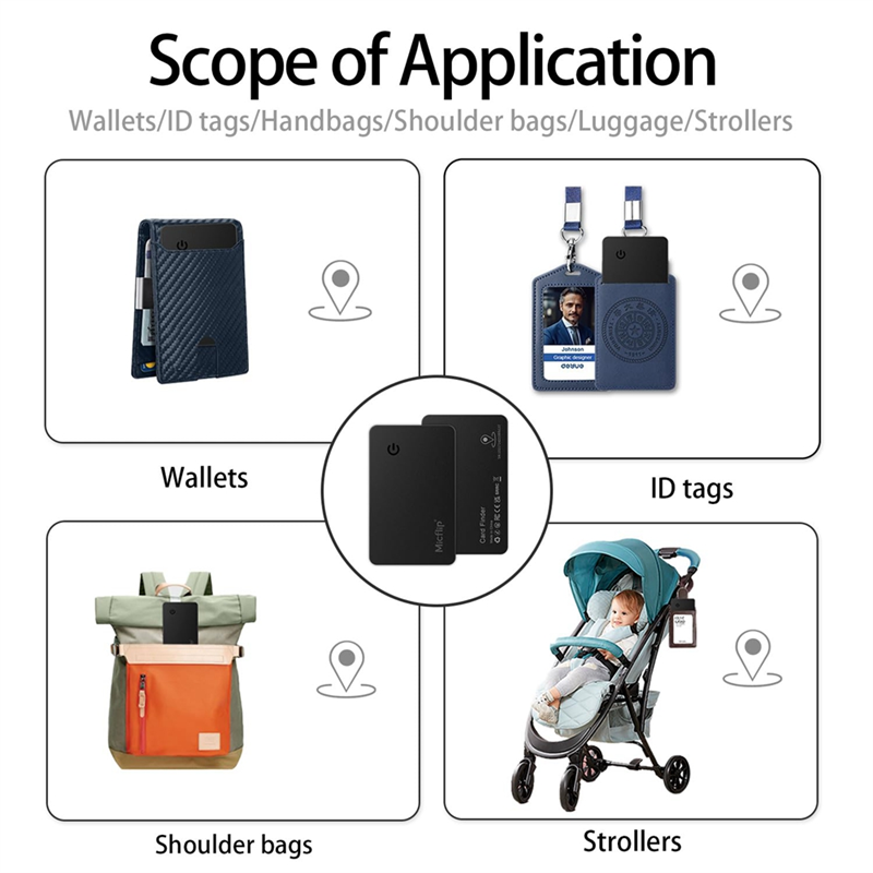 Wallet Tracker Card Wallet Finder for IOS Find My Bluetooth Locator for Phone, Luggage, Bag ,Waterproof Easy Install Easy to Use. 