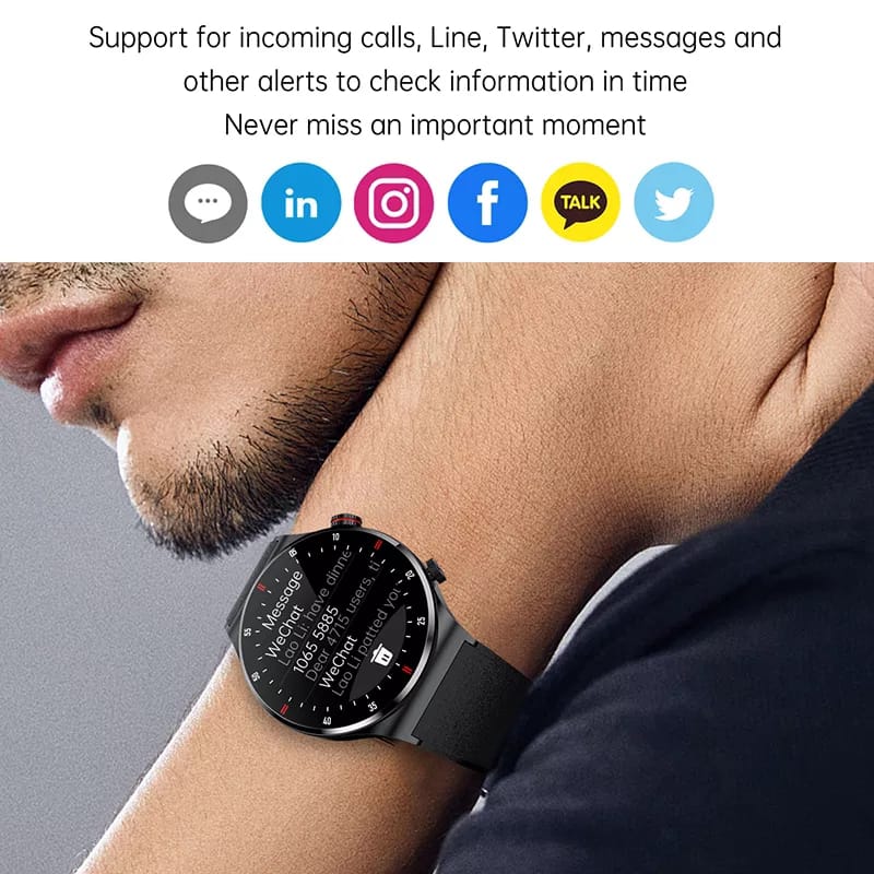 LIGE BW0382 ECG+BP+NFC MADE IN JAPAN Bluetooth call  Smart watch Men Heart rate Blood pressure Full touch sports Fitness Watches Bluetooth Call for Android iOS smart watch with Steel and Silicon belt. 