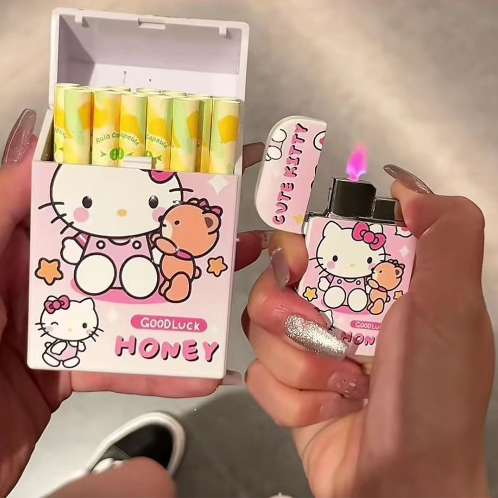 hello kitty cigarettes Kawaii Sanrio Cigarette Case Anime Cute Hello Kitty Kuromi Cinnamoroll Y2k  Cartoon Cigarette Storage Box Man Women Couple Gifts