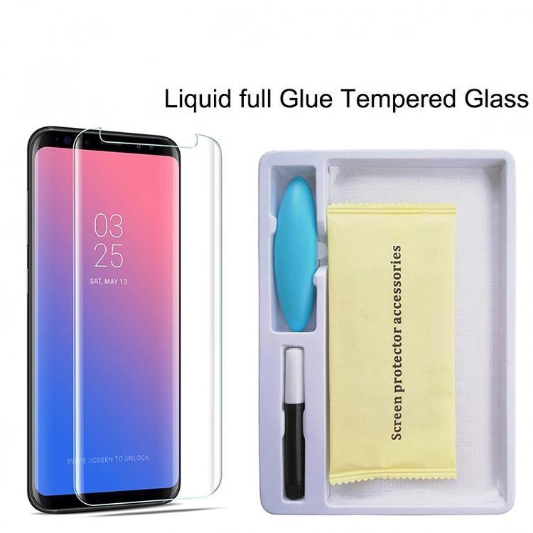 For Samsung Galaxy S8 Plus UV Light Adhesive Tempered Glass ...