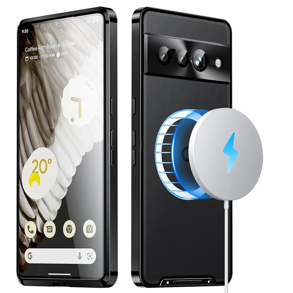 Shockproof Metal Armor Case For Google Pixel 8 Pro 7Pro Case Magsafe Aluminum Frame Matte PC Cover Funda For Google Pixel 7 Case