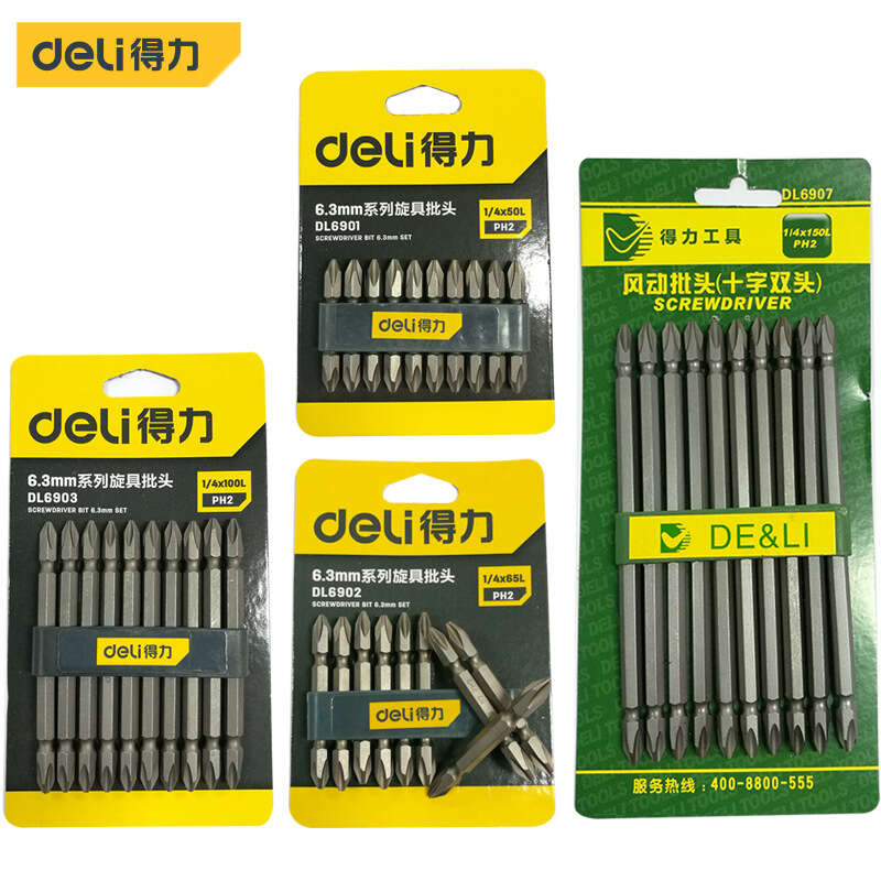 Deli tool PH2 batch head electric screwdriver with strong magnetic S2 material available in various lengths