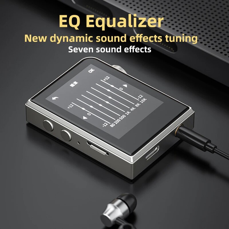 RUIZU A58 Bluetooth MP3 Player HiFi Music Player DSD256 Lossless Decoding Walkman Support EQ Equalizer E-book Stopwatch TF Card. 
