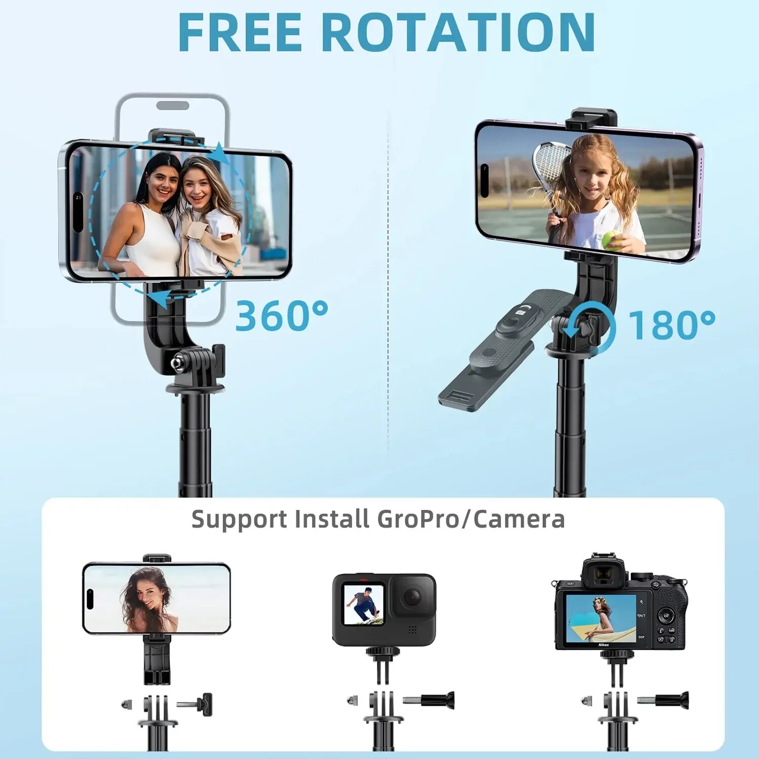 Xiaomi Selfie Stick Phone Tripod 40 Extendable Rechargeable Bluetooth Control with 1/4 Inch Screw for Android IPhone Smartphone. 