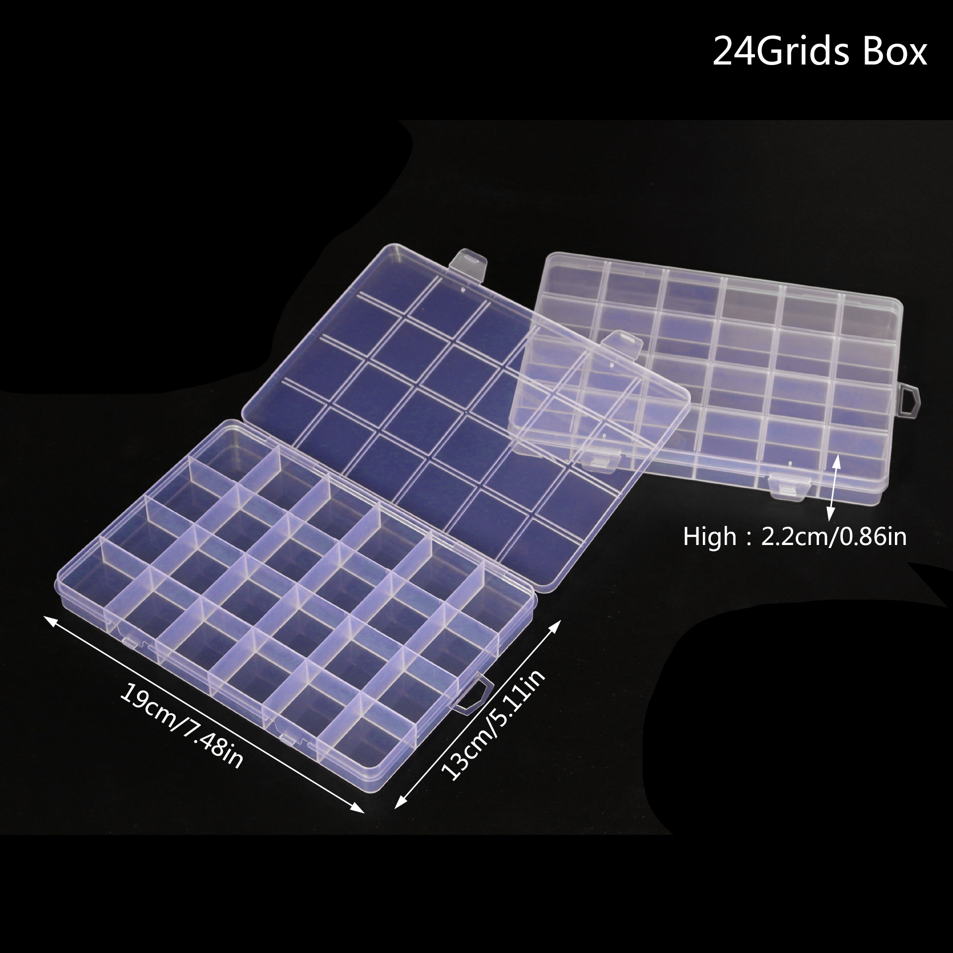 15/24/28Grids Transparent Plastic Organizer Box Jewelry Beads Storage Container DIY Crafts Earring Jewelry Rectangle Box Case