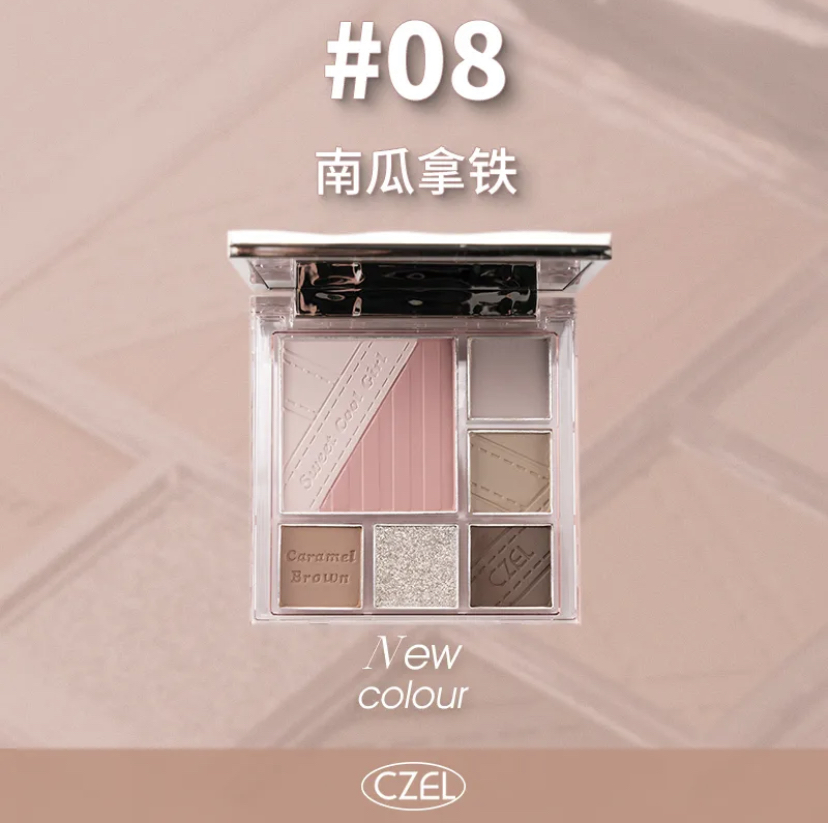 CZEL Eyeshadow palette authentic gradient blush palette in one for daily commuting, natural and smart, soft color gradient eyesh. 