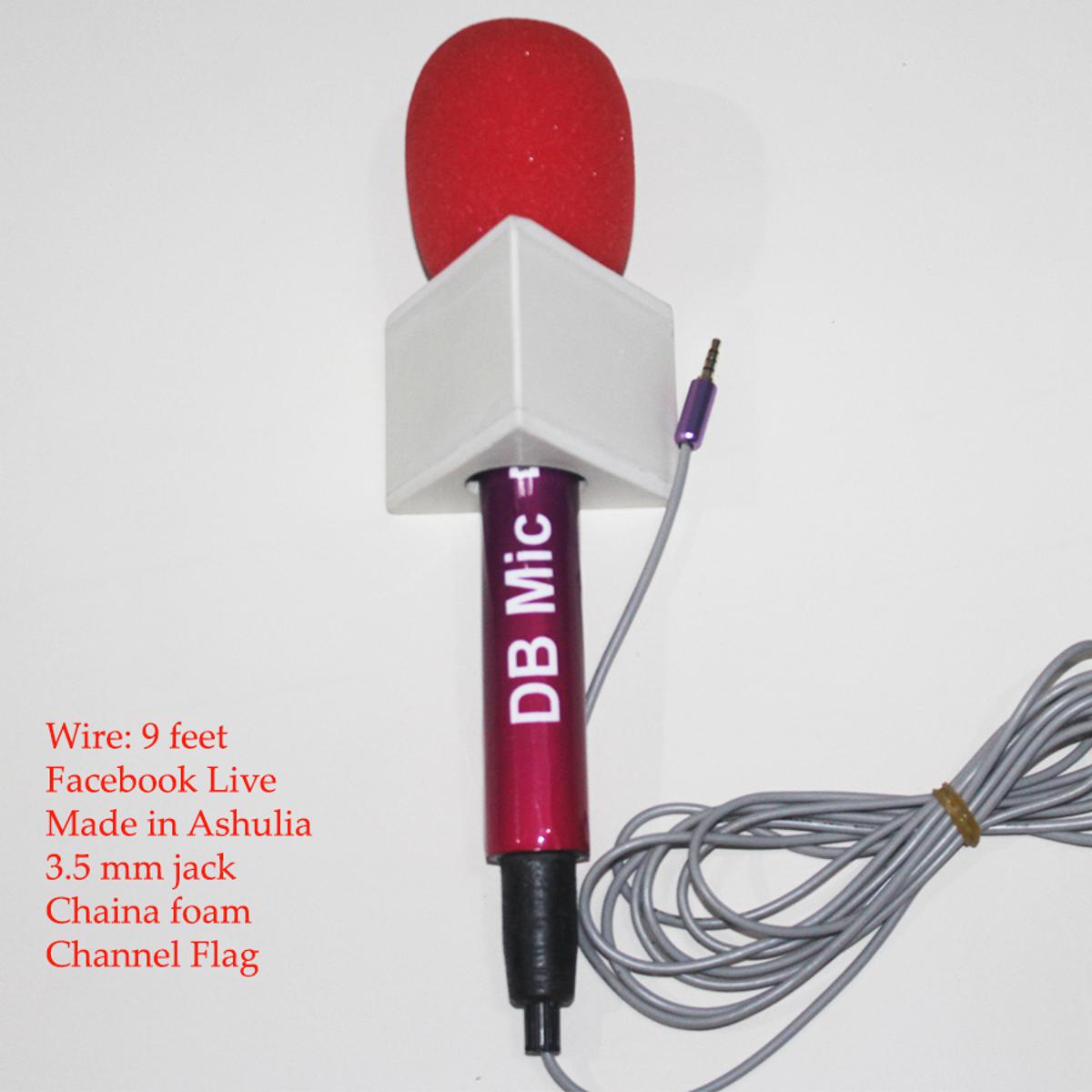 DB Journalist/Reporters Microphone for Mobile Phone with Chaina filtering Foam 3.5mm 4 pole jack Wooden Body Hand made Microphone