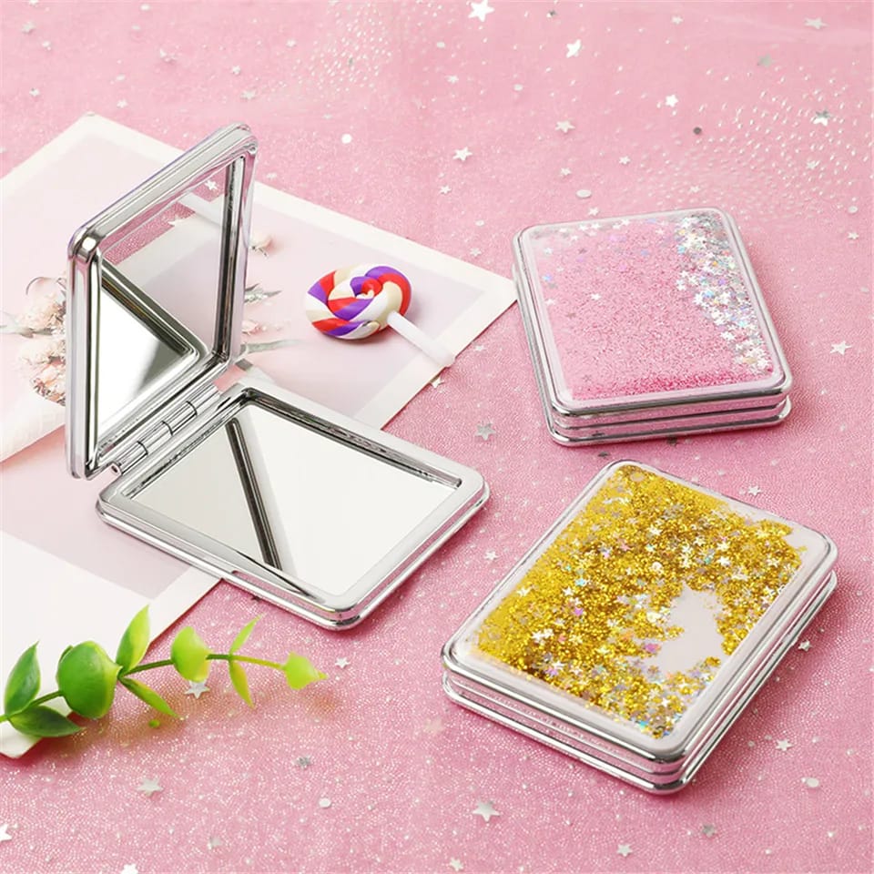 Flowing Sparkling Sand Mini Mirror Compact Pocket mini Mirrors. 