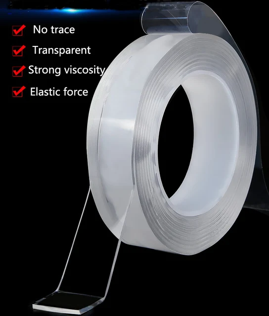 1M/3M/5M 2CM/3CM Wide Clear Nano Double Side Adhesive Tape - Nano tape. 