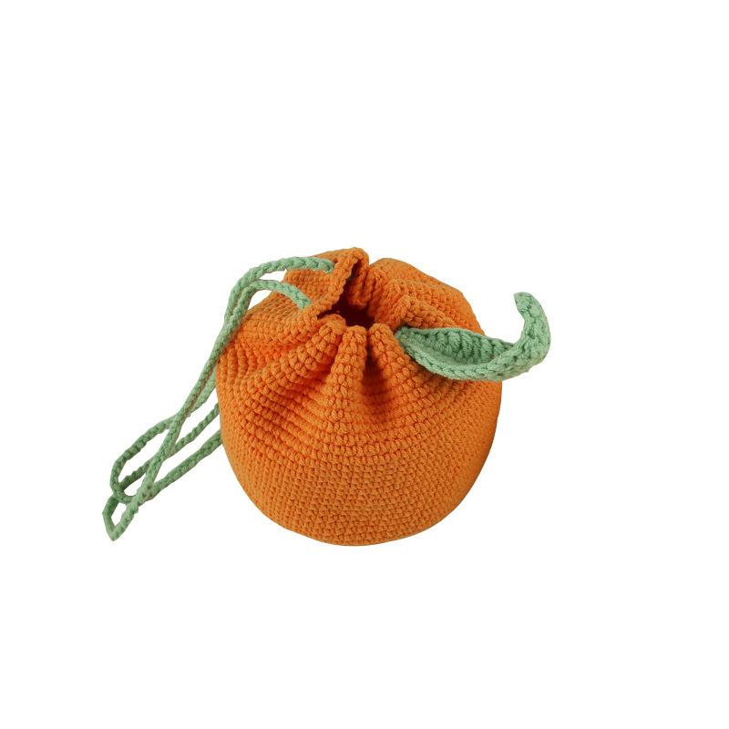 Original ugly orange corset bag Handmade wool knitted coin purse small fresh Own handmade team. 