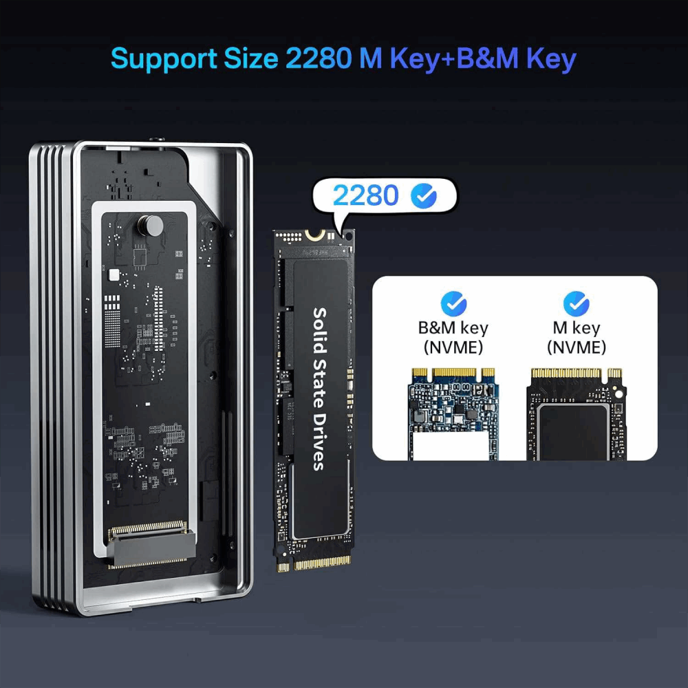 Acasis 40Gbps M.2 NVMe SSD Enclosure with Cooling Fan. 
