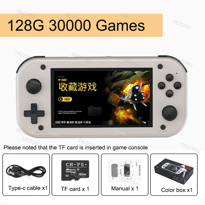 M17 Retro Handheld Electronic Video Game Console 4.3'' IPS Screen Emuelec Game Emulator System 64GB 128GB 20000+ Games Xmas Gift. 