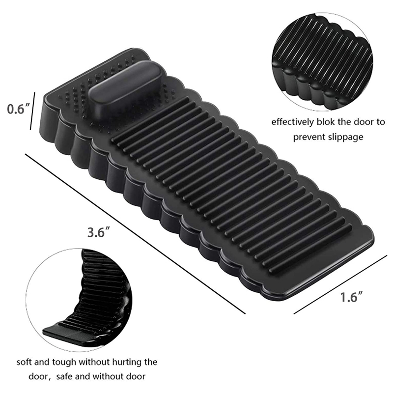 6 Pack Door Stopper Rubber Wedge - Sturdy and Stackable Door Stoppers - Slip-Resistant Rubber Door Stop Works on All. 