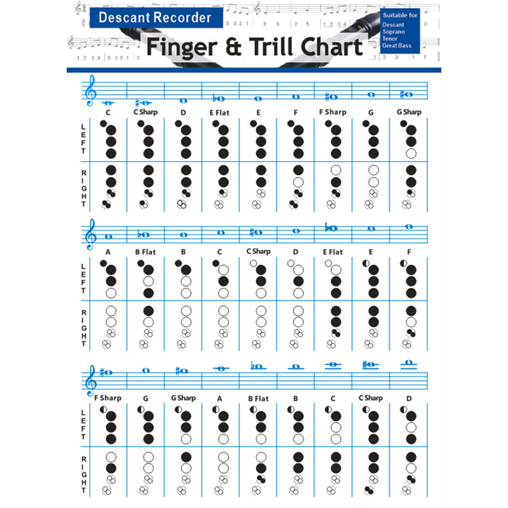 Recorder Chords Scales Chart Master Recorder Chord Progressions Reference Poster Recorder Chords Theory Poster For Beginners Teacher. 