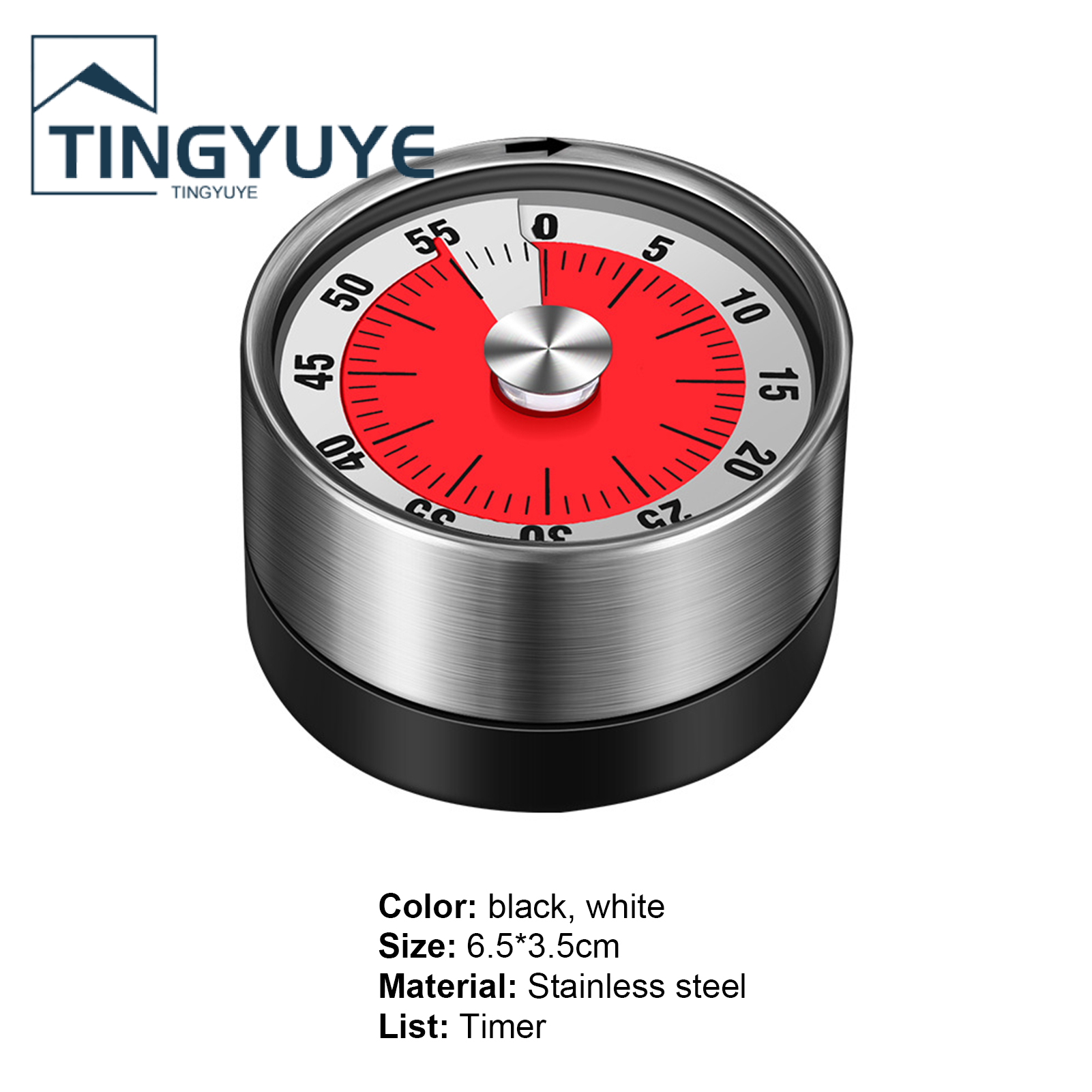 Mechanical Clock Eco-friendly Rust-proof Stainless Steel Manual Time Reminder Alarm Clock for Home. 