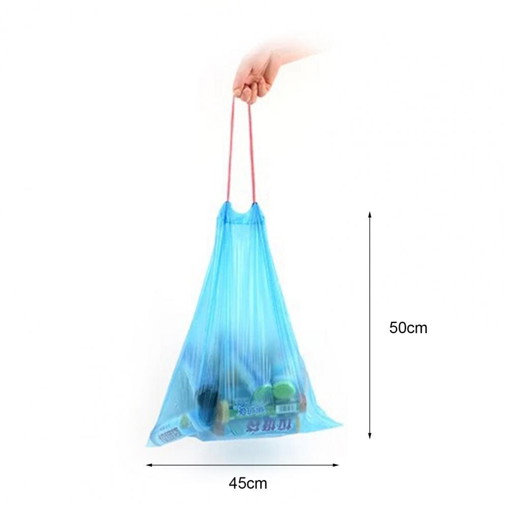 5 Rolls Garbage Bag Eco-friendly Good Load Capacity Trash Bag Disposable Drawstring Style Thickened Garbage Bags For Home. 