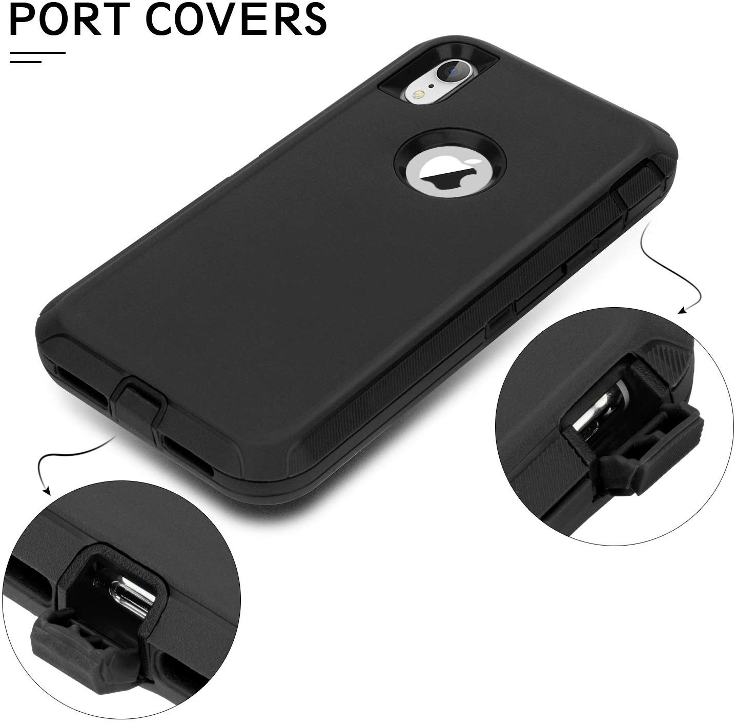 iPhone XR Case, iPhone Xs Max Case, iPhone Xs Case,Heavy Duty Defender Shockproof Hard PC Bumper+Soft TPU Back Cover Full Body Protective Phone Case for iPhone XR/ Xs Max/X/Xs. 