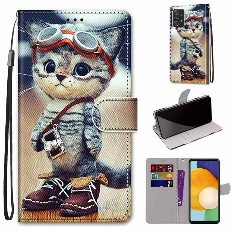 Tiger Animal Painted Wallet Phone Case For Samsung Galaxy A51 A71 A21S A31 A41 A11 A30S A10 A30 A50 A40 A20E A 20S Case Cover. 