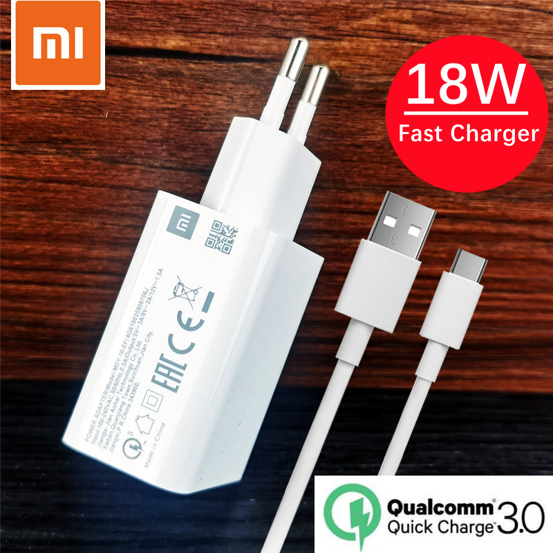 Xiaomi Redmi Note 8 Pro Charger Original 18W Fast Charge Power Adapter for Xiaomi Mi 8 9 Redmi Note 7 9 10 Usb Type C 3A Cable