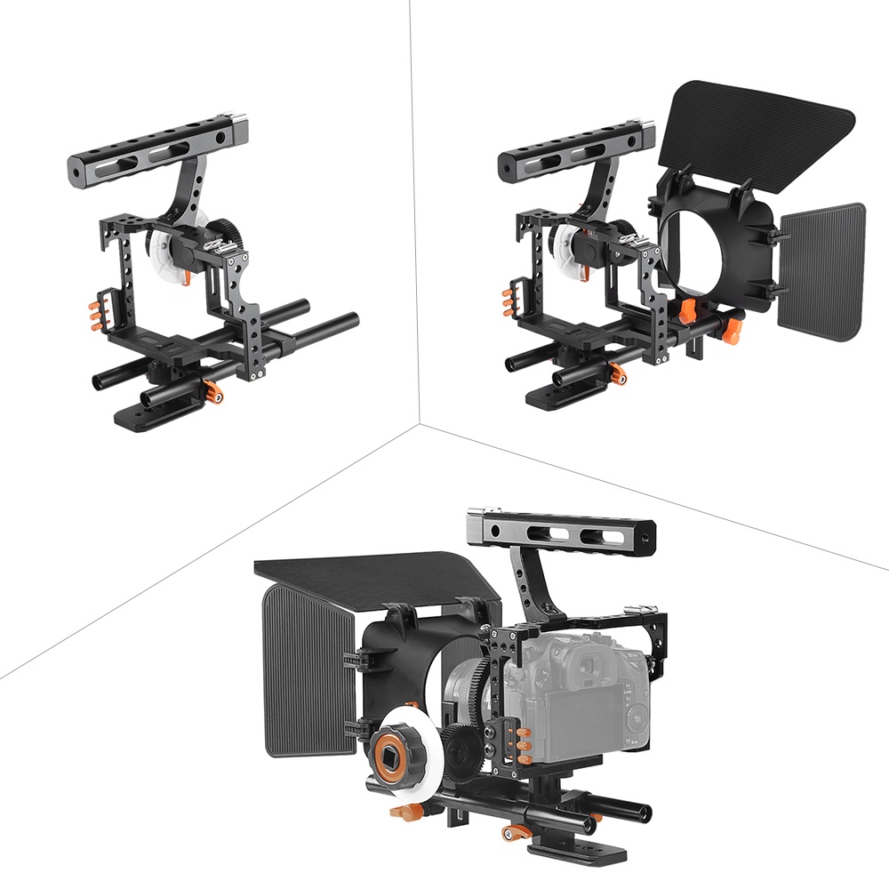 Andoer C500 kamera kamera Video kafes Rig kiti Film yapma sistemi için Panasonic için GH4 Sony A7S/A7/A7R/A7RII/A7SII/A7IV ILDC. 