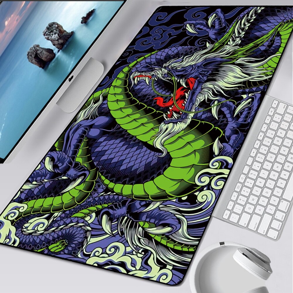 Japanese Dragon Large Mouse Pad Cool Gaming Lock Edge Mousepad Pad on The Table Mats Laptop Notebook Rubber Game Speed Playmat. 