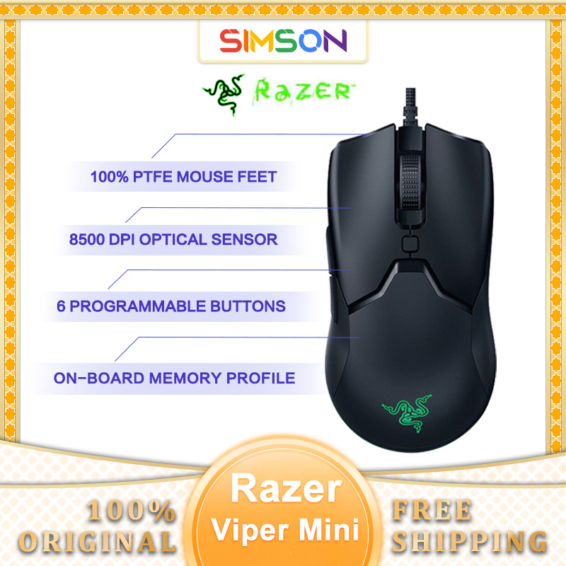 Razer Viper Mini Gaming Mouse 61g Ultra-lightweight Design CHROMA RGB Light 8500 DPI Optail Sensor Mice Wired